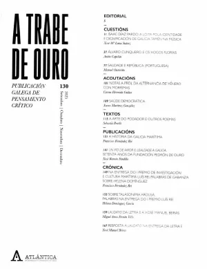 130. A TRABE DE OURO . PUBLICACIÓN GALEGA DE PENSAMENTO CRÍTICO